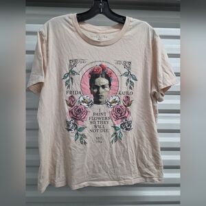 Love Tribe Beige Frida Kahlo Graphic Tee Size Xl